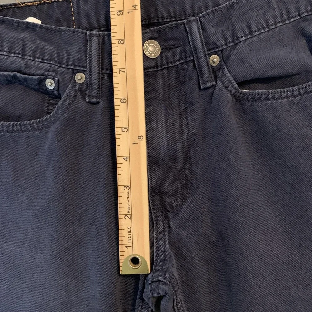 Levis‎ 502 Jeans Mens 28x32 Navy Blue Stretch Tapered Leg Denim Pants Casual